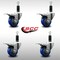 Service Caster 3'' SS Blue Poly Swivel 1-1/8'' Expanding Stem Caster Set Total Lock Brake, 4PK SCC-SSEXTTL20S314-PPUB-BLUE-118-4 - alternate 4